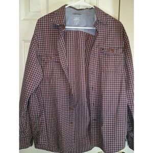 IZOD Saltwater Plaid Flannel Shirt Relaxed‎ Classics Button Up, Men's M